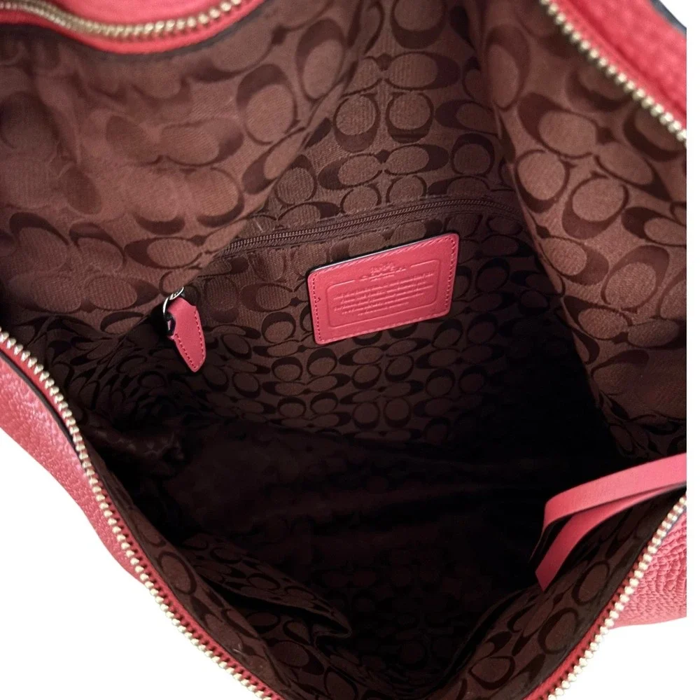 Coach Bleecker Sullivan Hobo F31623 Pebbled Leather Pink Coral Shoulder Bag L